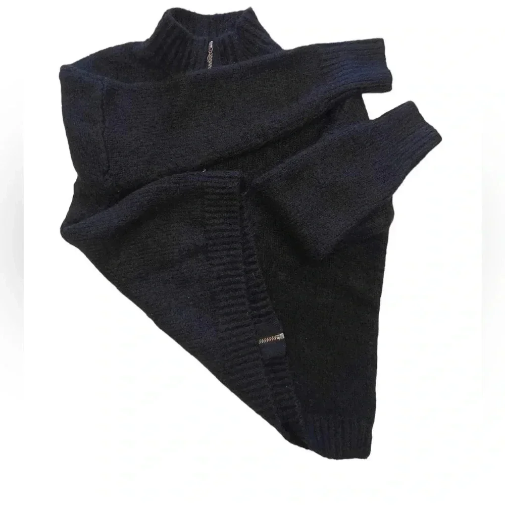 Tahari Black Zip  Up Sweater Size Large - Picture 4 of 8